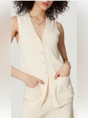 YourStyle M Knit Vest in Cream 100% viscose women size‎ m